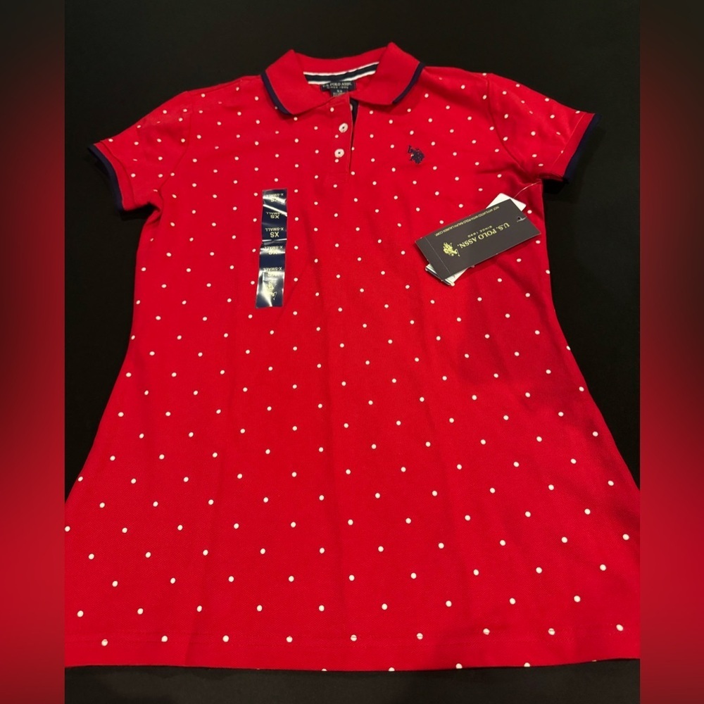 U.S. Polo Assn. Red Polka Dot Kids Polo Shirt